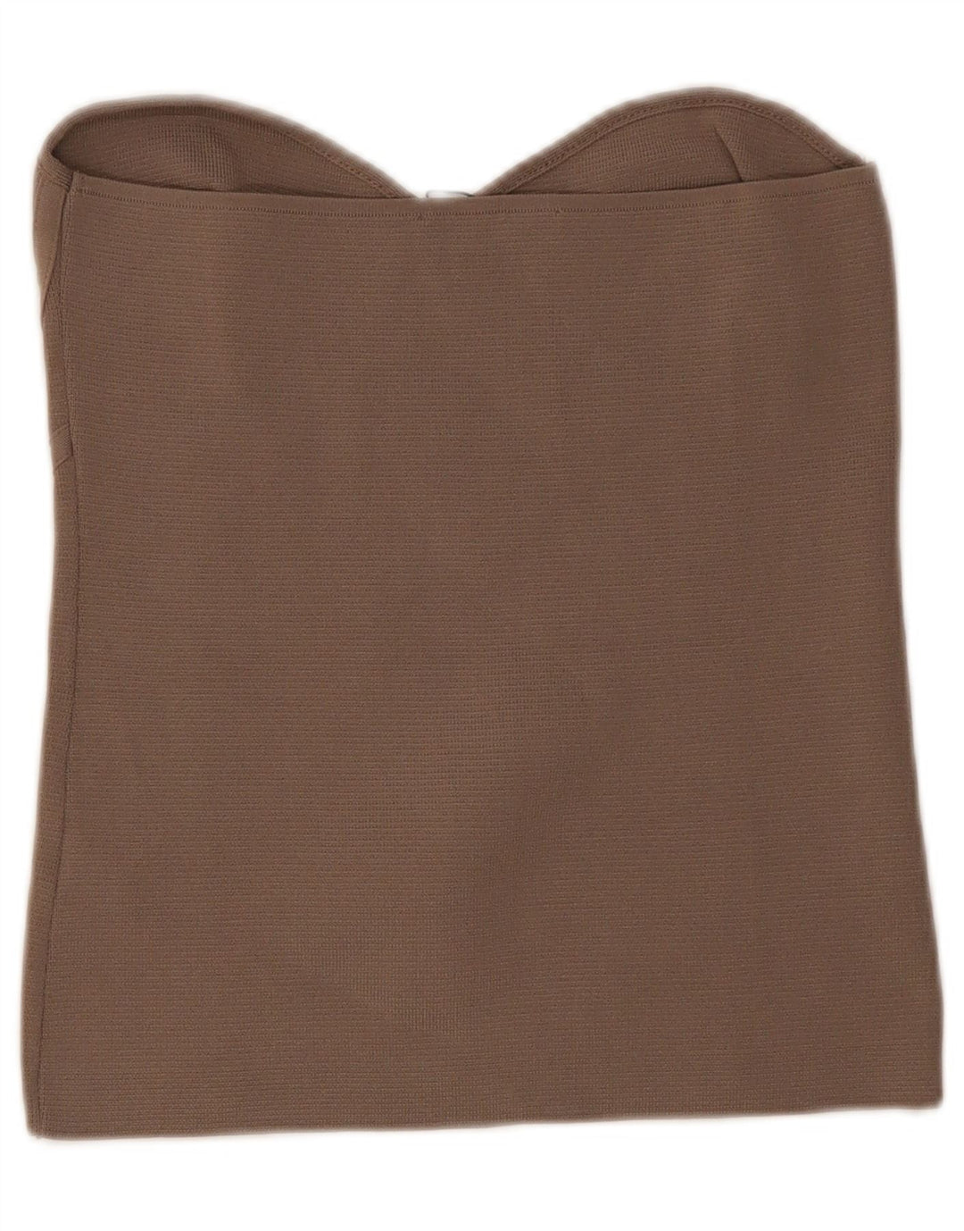 Zara Damen Crop Trägerloses Top UK 14 Großes braunes Nylon