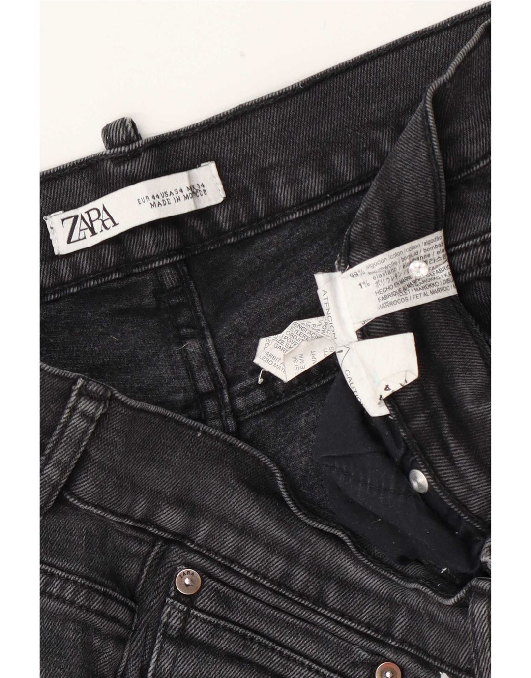 Zara Herren Slim Jeans EU 44 Large W34 L30 Graues Polyester