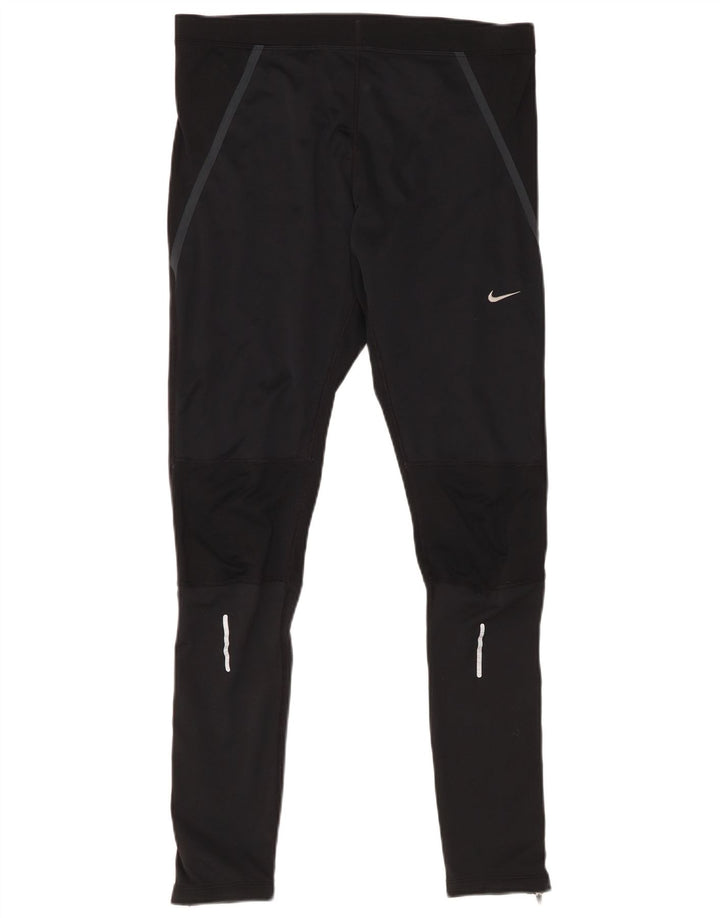 Nike Damen Dri Fit Leggings UK 16 Large Schwarz Polyester