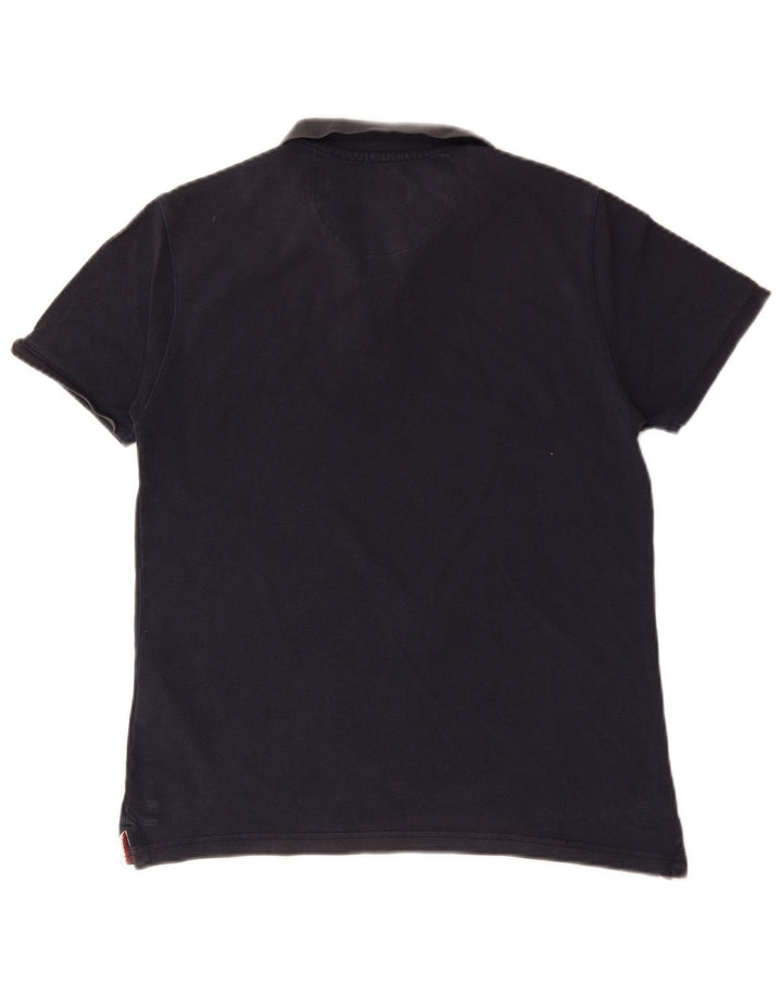 U.S. Polo Assn. Herren-Poloshirt aus mittelblauer Baumwolle in Marineblau