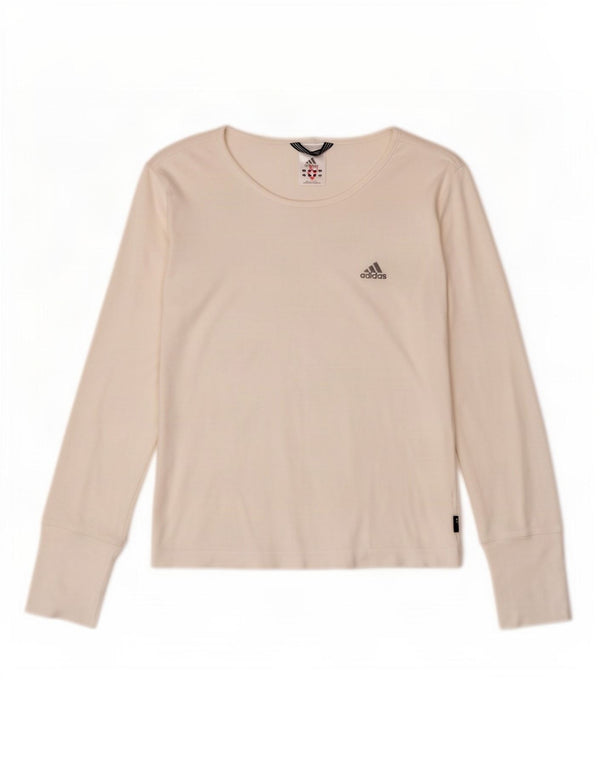 Adidas Damen Top Langarm UK 14 Medium Weiß