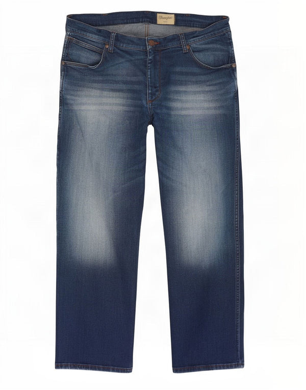 Wrangler Herren Greensboro Straight Jeans W36 L30 Blaue Baumwolle