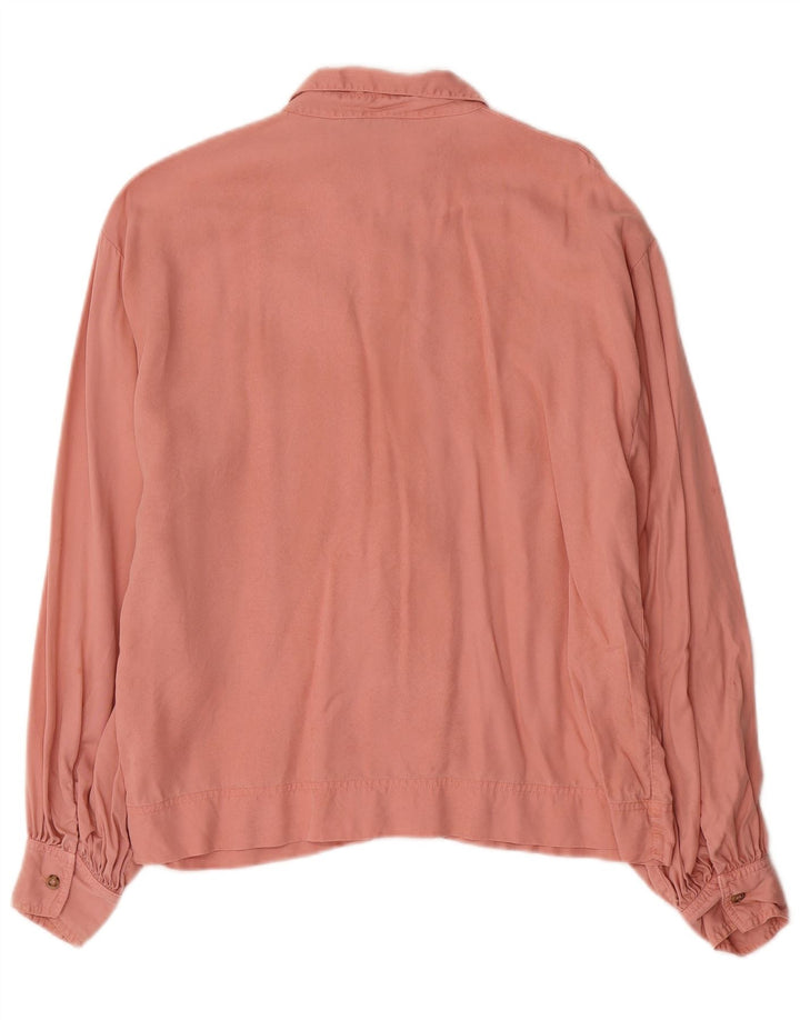Topshop Damen-Oversize-Hemd UK 10 Small Pink Lyocell