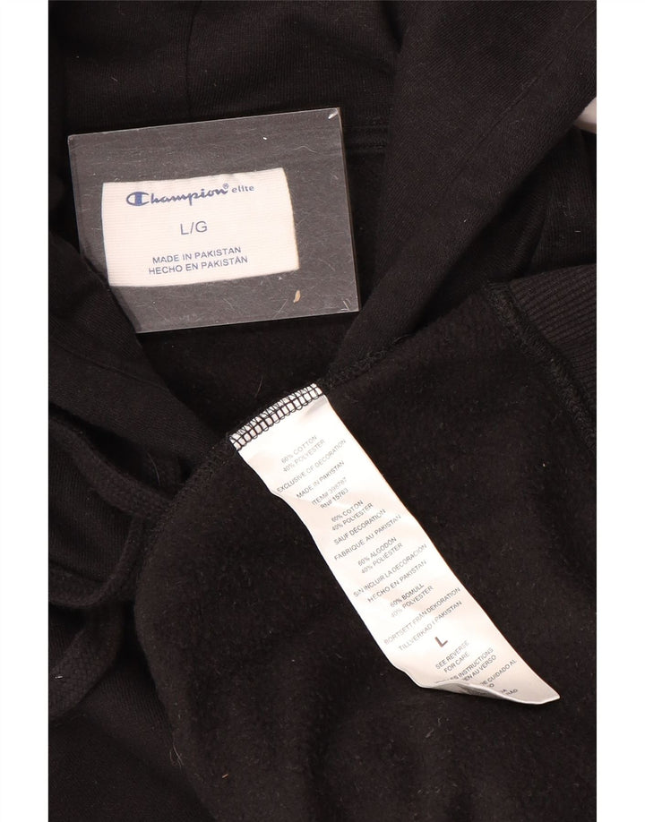 CHAMPION Herren-Kapuzenpullover, groß, aus schwarzer Baumwolle