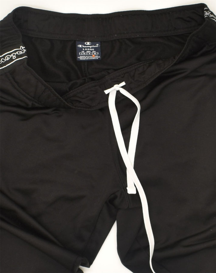 CHAMPION Herren-Trainingsanzug mit Grafik, Jogginghose, Größe L, Schwarz, Polyester