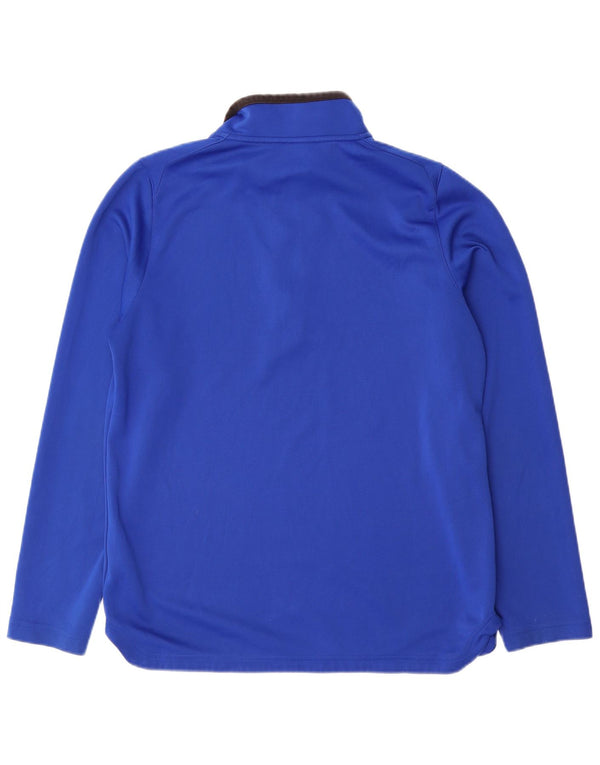 Reebok Herren-Trainingsanzug-Oberteil mit grafischem Reißverschluss und Halsausschnitt, großes, blaues Polyester
