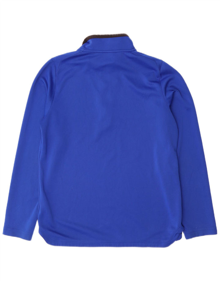 Reebok Herren-Trainingsanzug-Oberteil mit grafischem Reißverschluss und Halsausschnitt, großes, blaues Polyester