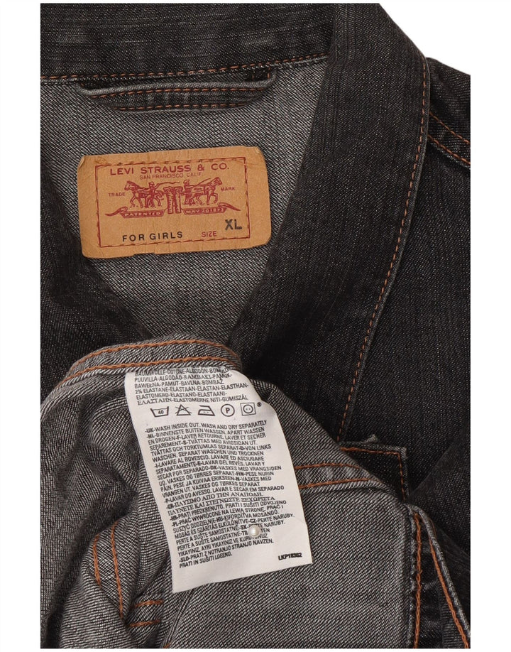 Levi's Mädchen-Jeansjacke, 15–16 Jahre, XL, graue Baumwolle