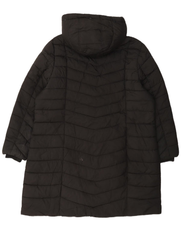 M&Co Wattierter Damenmantel mit Kapuze UK 22 3XL Schwarz