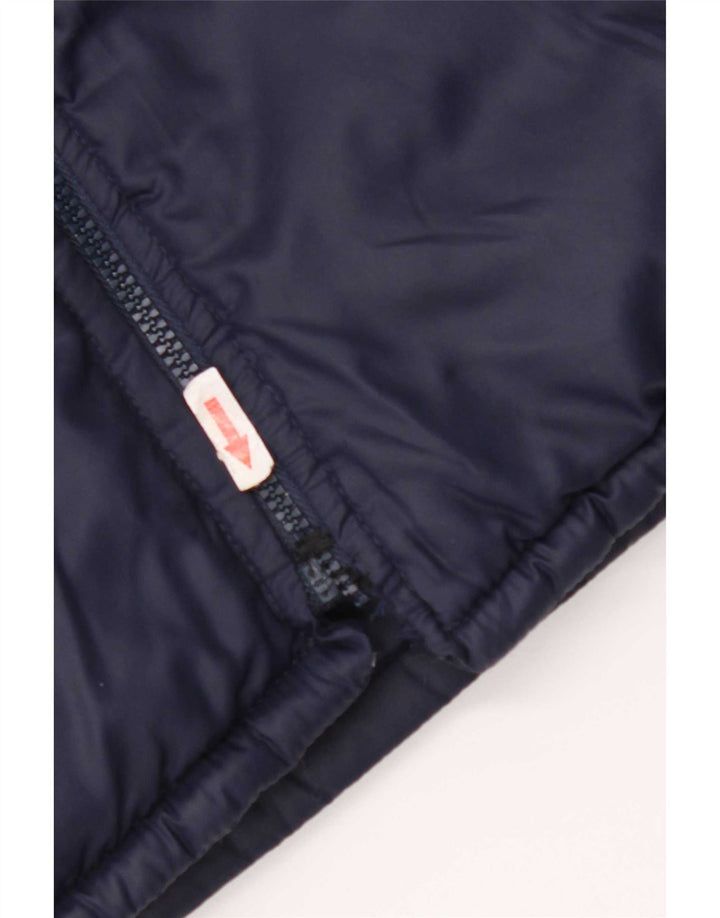 Vintage Herren Reversible Wattierte Jacke UK 38 Mittel Marineblau Farbblock