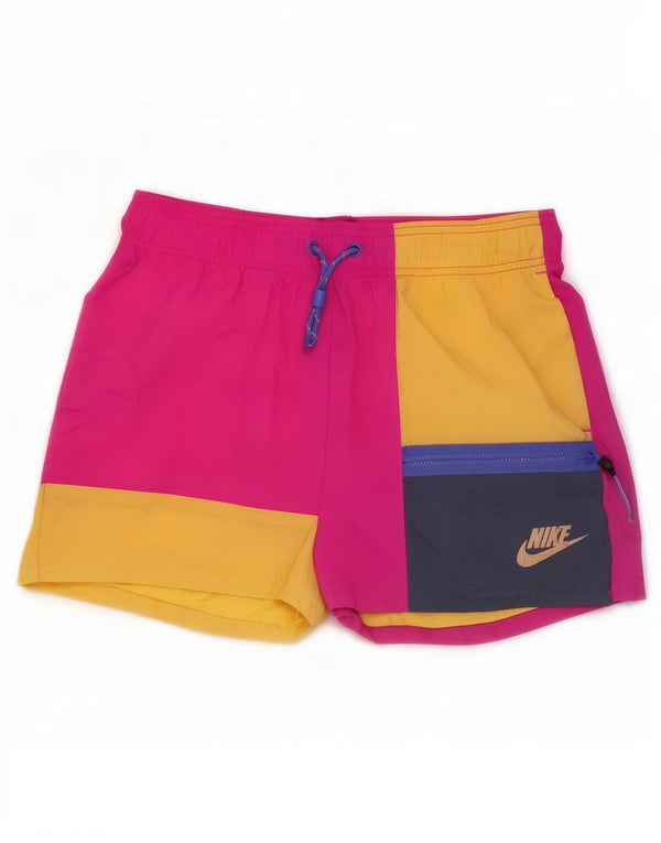 Nike Damen-Badeshorts UK 10 Small Pink Colourblock Nylon