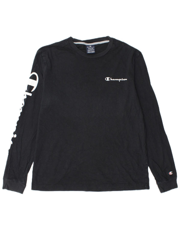 Champion Herren Graphic Top Langarm Medium Schwarz