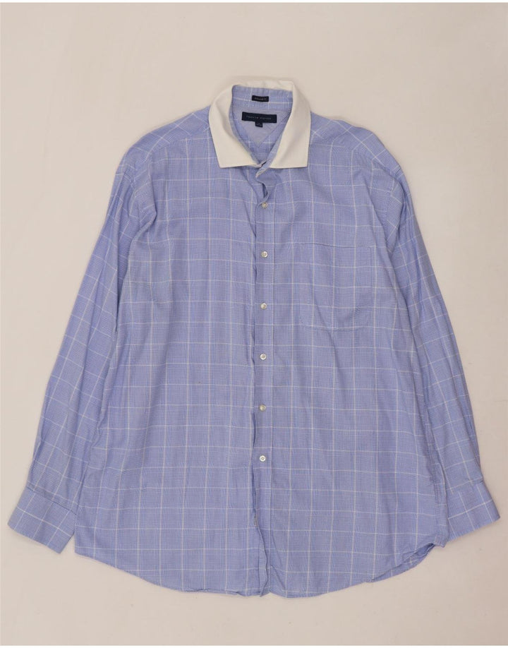 Tommy Hilfiger Herren-Hemd mit normaler Passform, Größe 17 XL, blau kariert