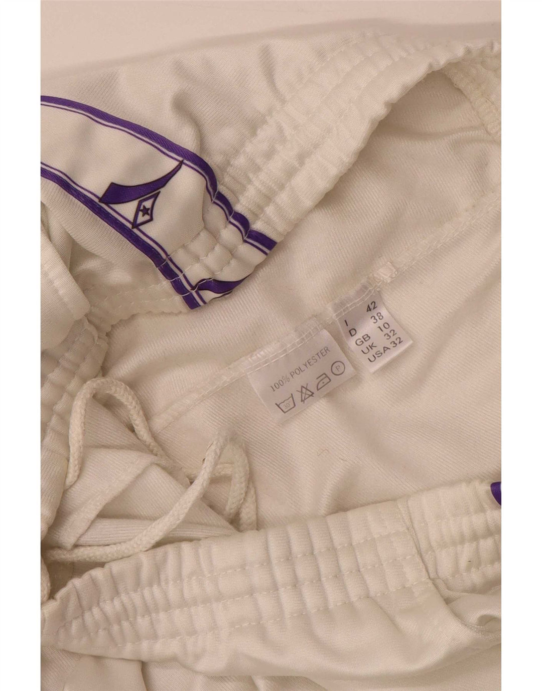 Diadora Damen-Trainingshose mit Grafik, UK 10, Größe S, Weiß, Polyester