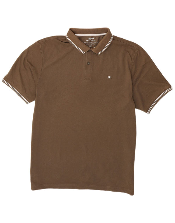 Champion Herren Easy Fit Poloshirt 3XL braun gestreift aus Baumwolle