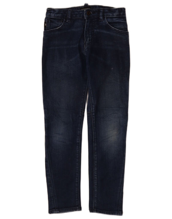 Emporio Armani Boys Slim Jeans 8-9 Years W24 L24 Navy Blue Cotton