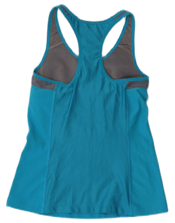 NIKE Damen Dri Fit Grafik-Trägershirt UK 12 Mittelblauer Farbblock