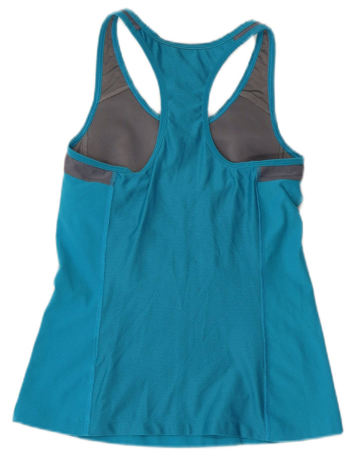 NIKE Damen Dri Fit Grafik-Trägershirt UK 12 Mittelblauer Farbblock