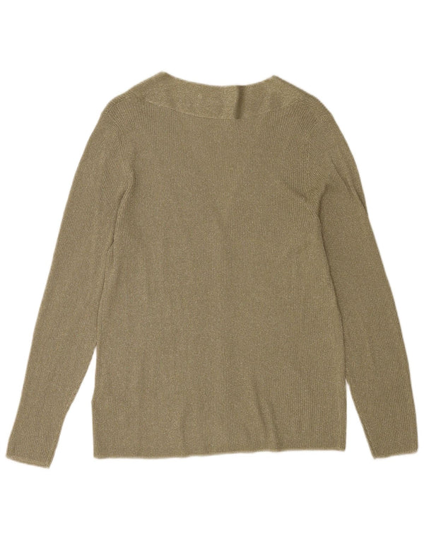 Marks & Spencer Damen-Cardigan-Pullover UK 14 Große Khaki-gefleckte Viskose