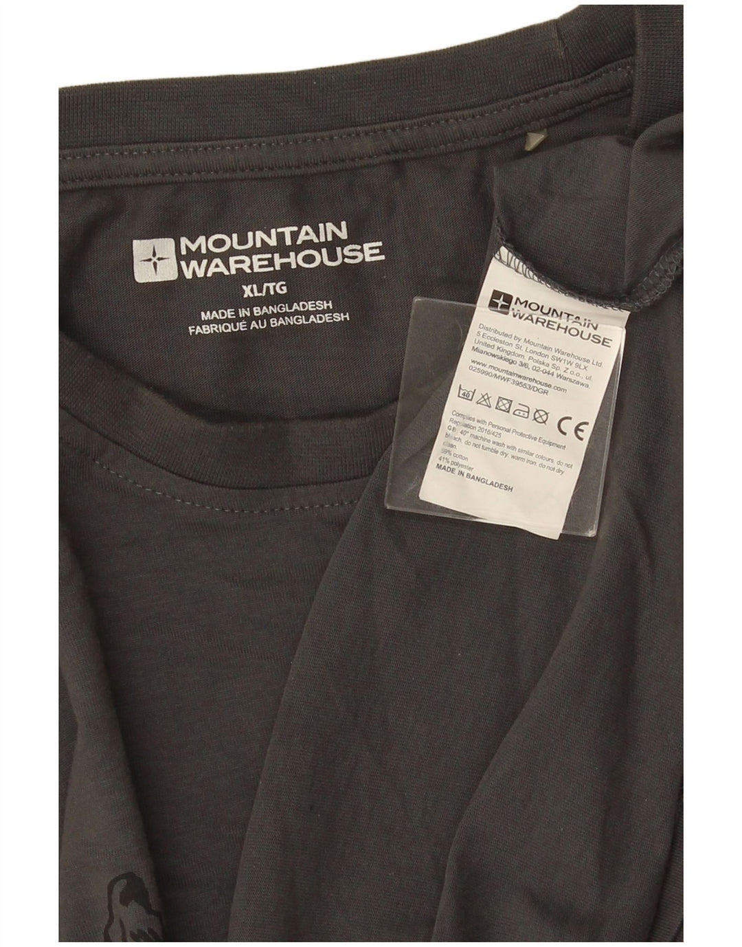 Mountain Warehouse Herren-T-Shirt mit Grafik, XL, graue Baumwolle
