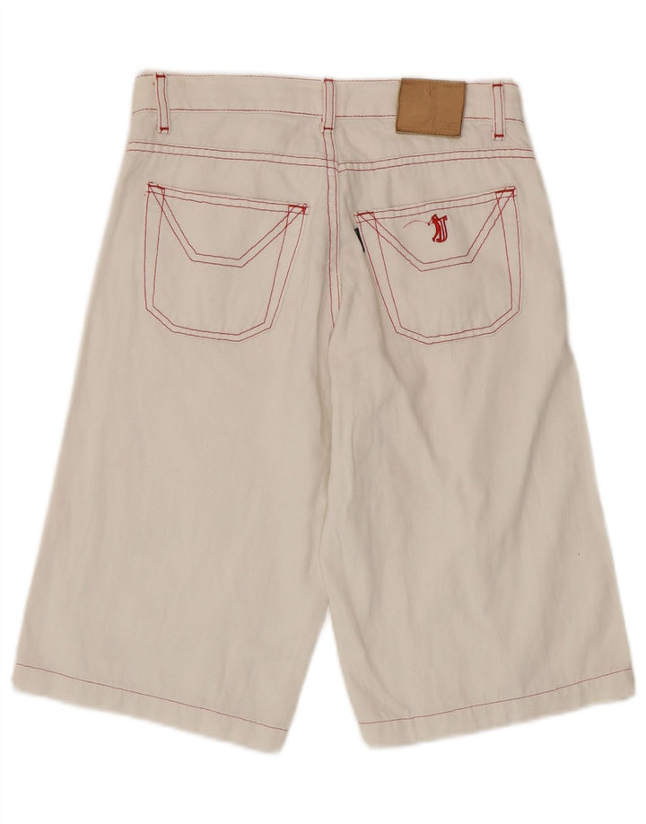 Jeckerson Herren-Bermudashorts mit Grafik, W28, Größe S, weiße Baumwolle