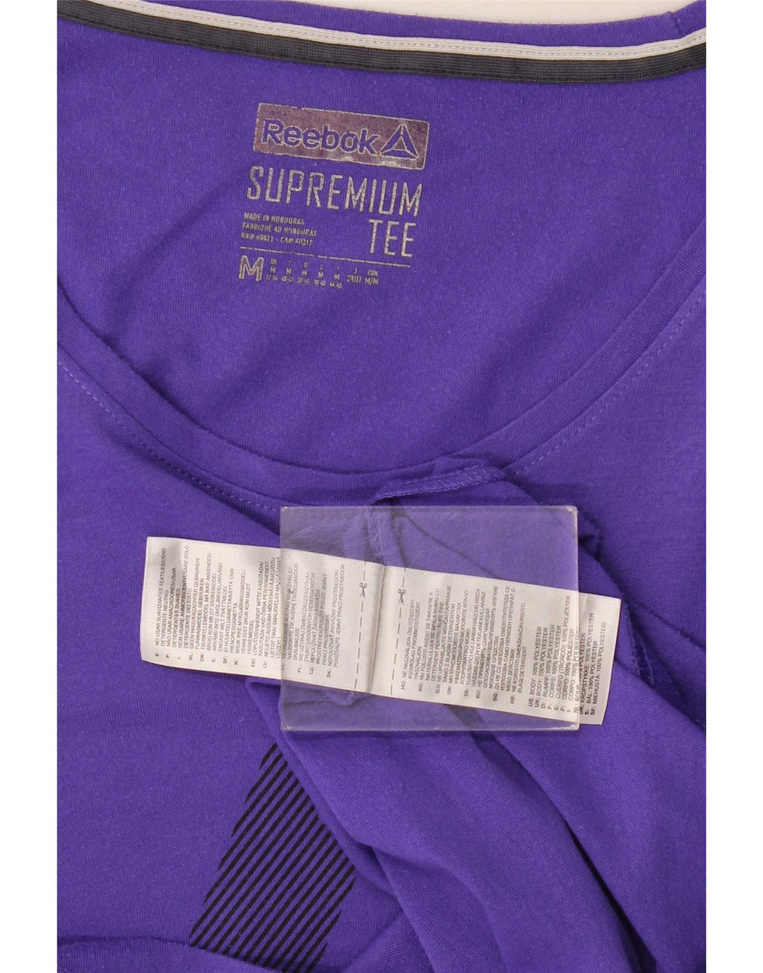 Reebok Damen T-Shirt Top UK 12 Medium Lila Polyester
