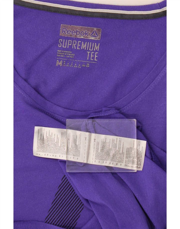 Reebok Damen T-Shirt Top UK 12 Medium Lila Polyester