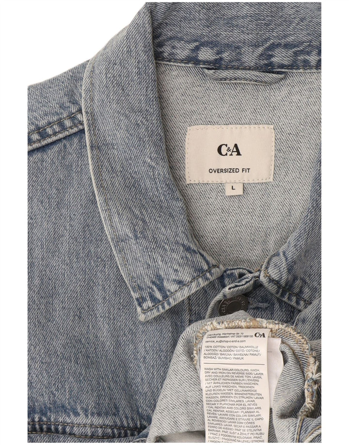 C&A Herren-Jeansjacke in Übergröße, Größe UK 40, Größe L, Blau, Baumwolle