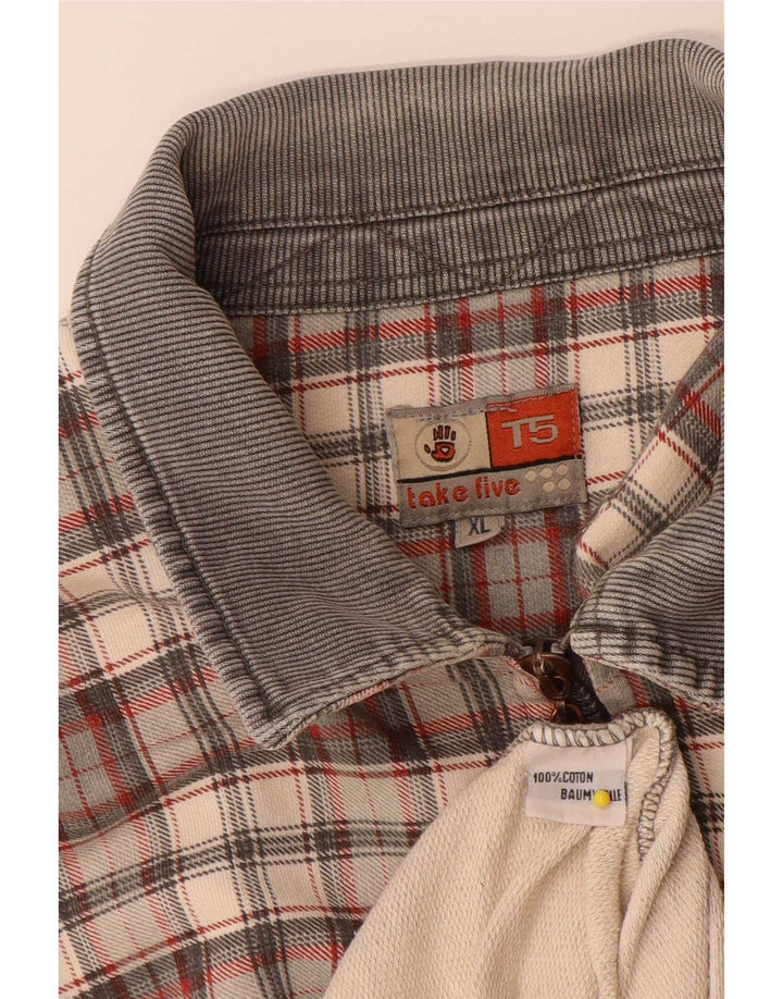 Take Five Herren-Langarm-Poloshirt XL, mehrfarbig, kariert, Baumwolle
