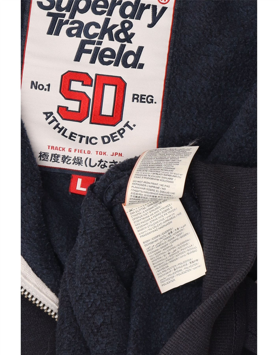 SUPERDRY Herren Track & Field Graphic Trainingsanzug-Oberteil, Größe L, Marineblau