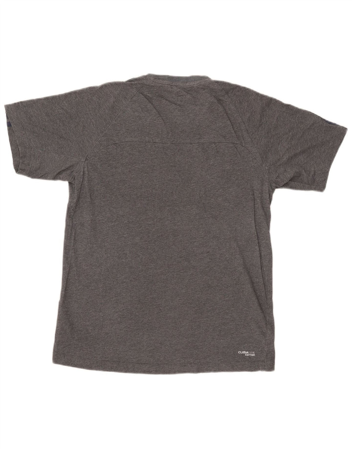 Adidas Herren Climalite T-Shirt Top Small Grau gefleckte Baumwolle