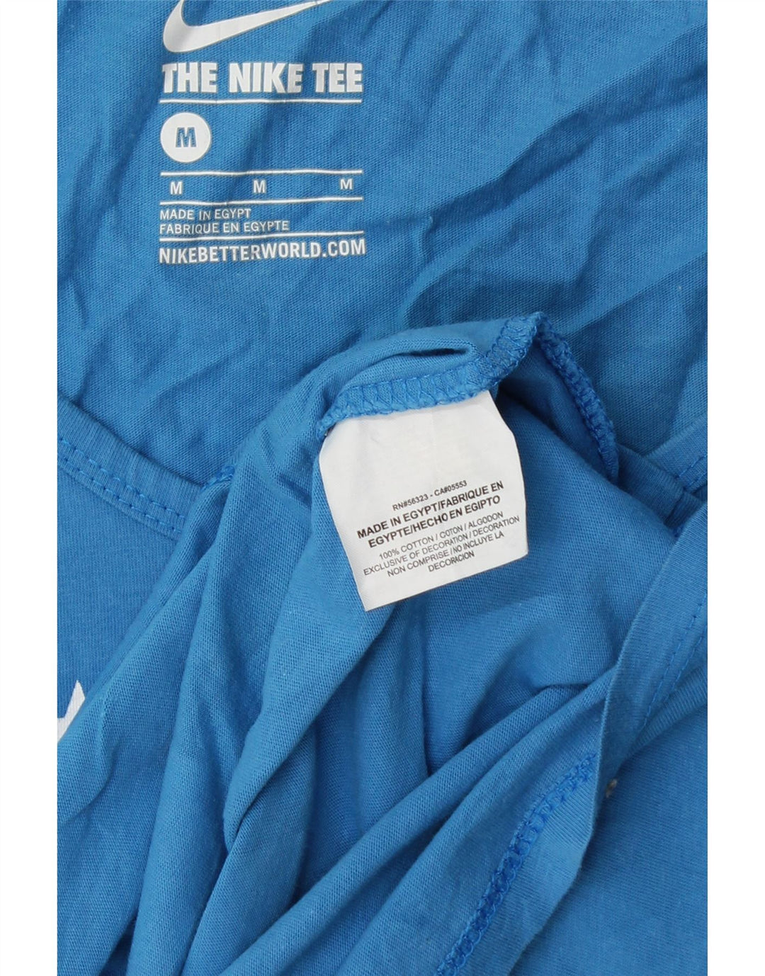 NIKE Damen Grafik-Trägershirt UK 14 Mittelblaue Baumwolle