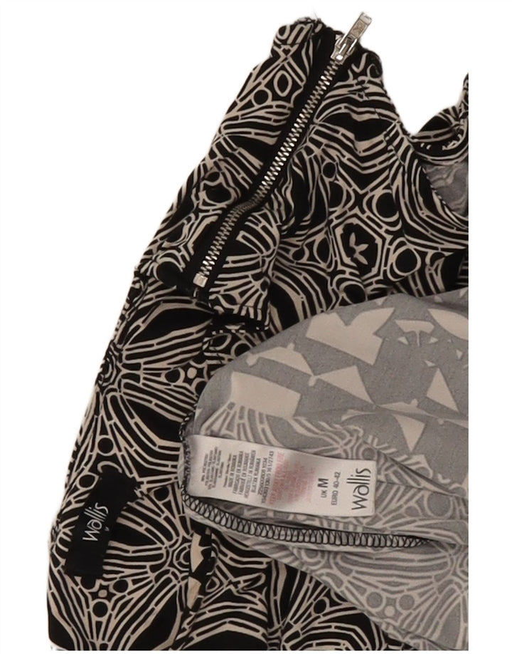 Ärmelloses Etuikleid für Damen von Wallis, UK 12, Mittelschwarz, geometrisch, Polyester