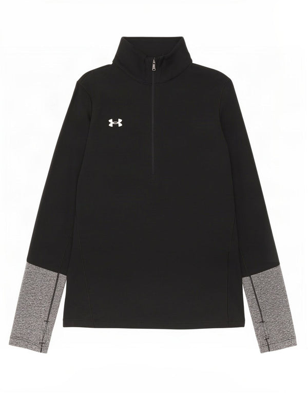 Under Armour Damen Pullover-Trainingsanzug-Oberteil UK 6 XS Schwarzer Farbblock