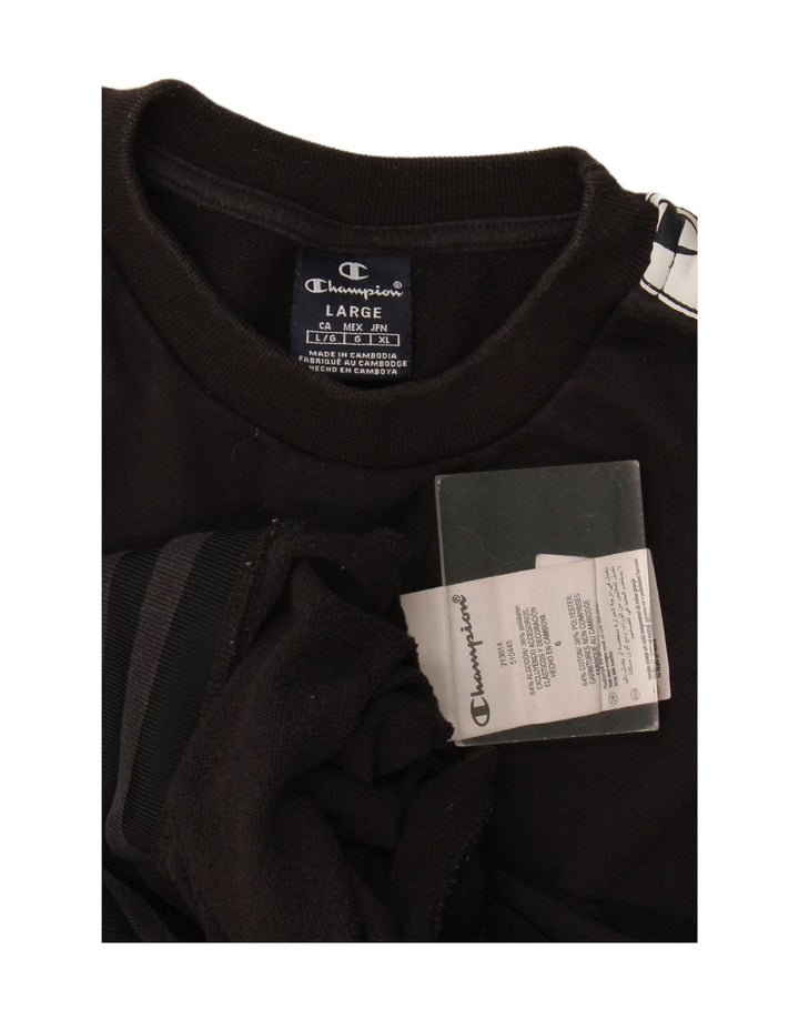 Champion Herren-Sweatshirt mit Grafik, groß, schwarze Farbblock-Baumwolle