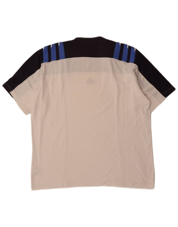 Adidas Herren T-Shirt Top UK 44/46 Large Weiß Colourblock Baumwolle