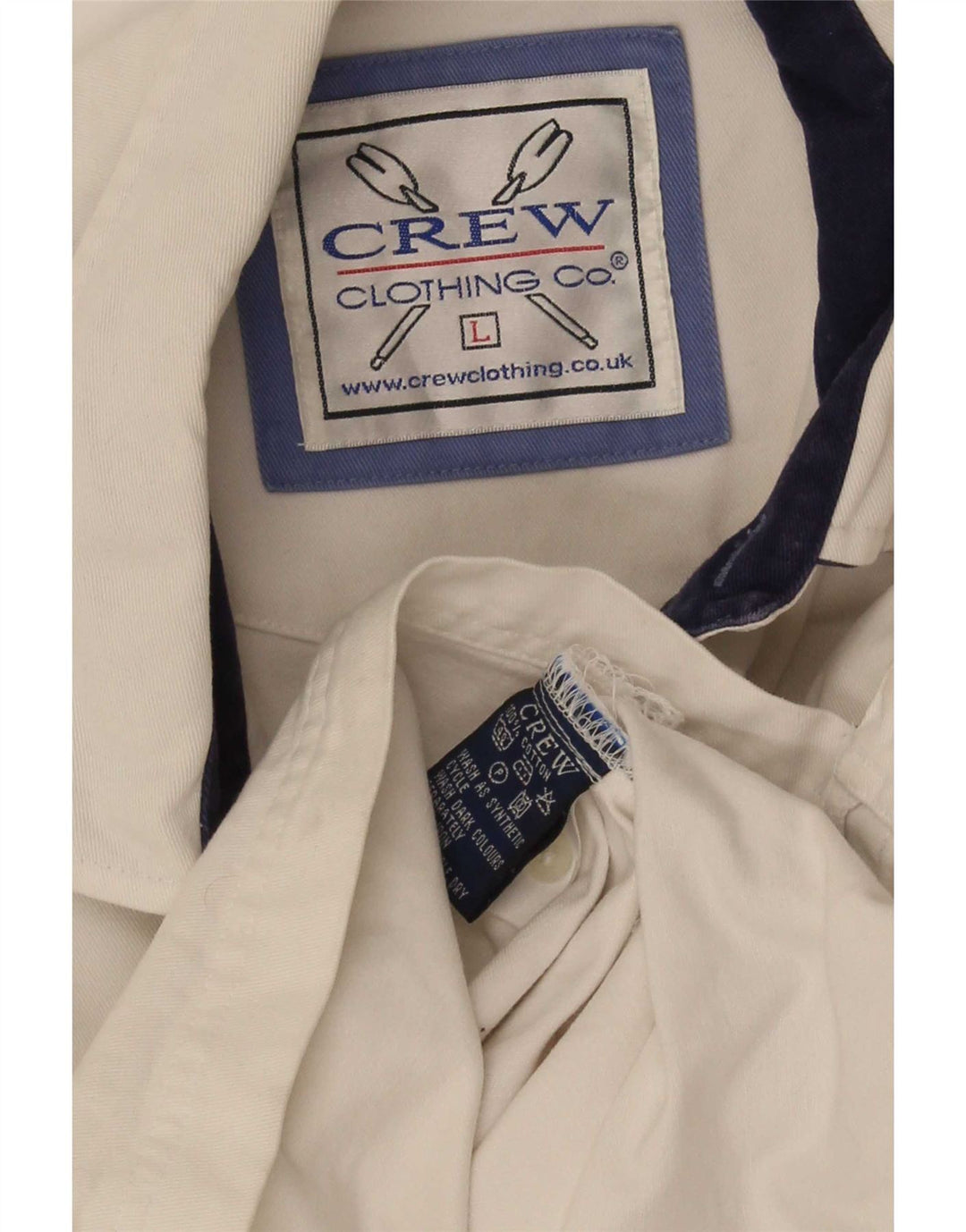 Crew Clothing Herren-Pullover-Hemd, groß, weiß gestreift, Baumwolle