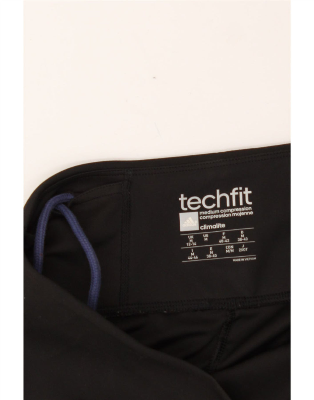 ADIDAS Womens Climalite Graphic Capri Leggings UK 12/14 Medium  Black Vintage Adidas and Second-Hand Adidas from Messina Hembry 