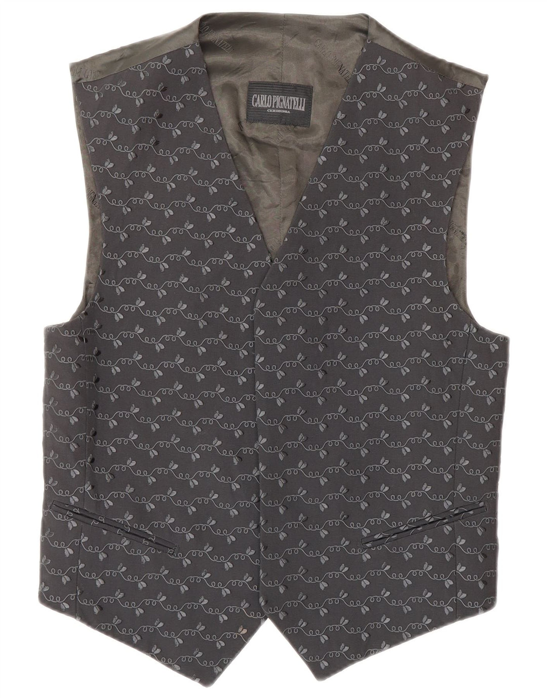 CARLO PIGNATELLI Mens 3 Piece Suit IT 48 Medium W28 L30 Grey Acetate
