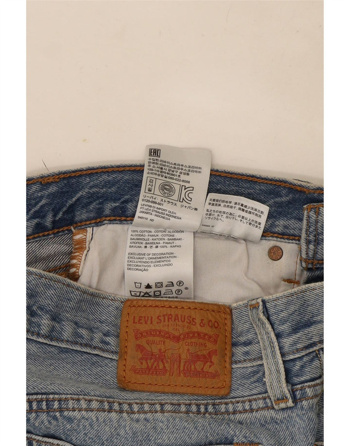 Levi's Damen Distressed Mini Denim Rock W28 Mittelblaue Baumwolle