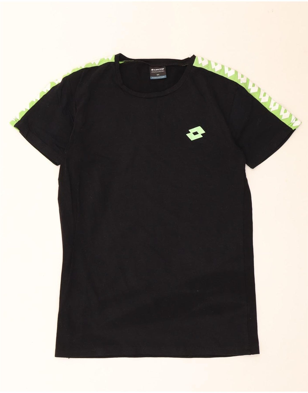 Lotto Herren-T-Shirt mit Grafik, Mittelschwarz, Colourblock-Baumwolle