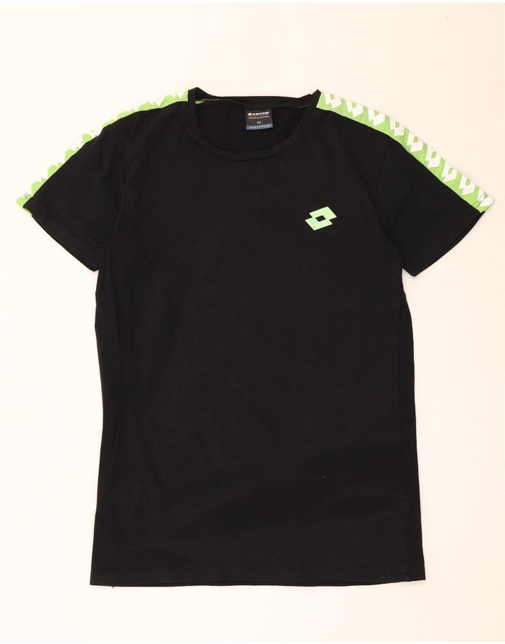 Lotto Herren-T-Shirt mit Grafik, Mittelschwarz, Colourblock-Baumwolle