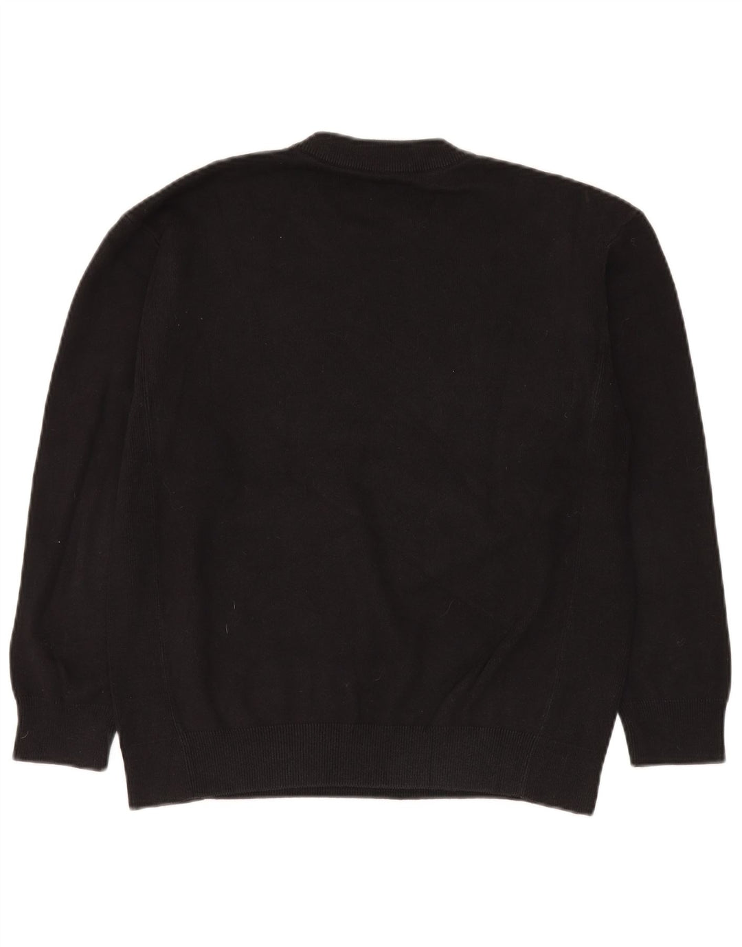 Zara Herren-Pullover mit Rundhalsausschnitt, mittlere schwarze Baumwolle