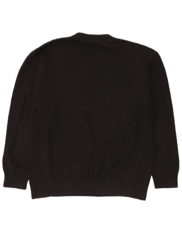 Zara Herren-Pullover mit Rundhalsausschnitt, mittlere schwarze Baumwolle