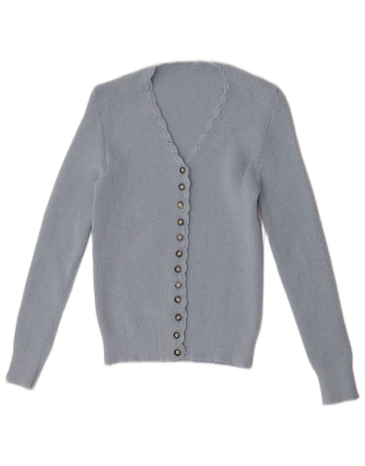 Vintage Damen Cardigan Pullover UK 4 XS Blau