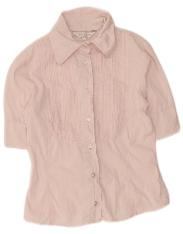 Intrend Damen Kurzarm-Smokinghemd IT 38 XS Rosa Baumwolle