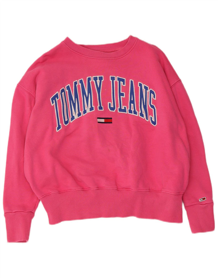 Tommy Hilfiger Damen-Sweatshirt mit Grafik, übergroß, Gr. 10, Rosa