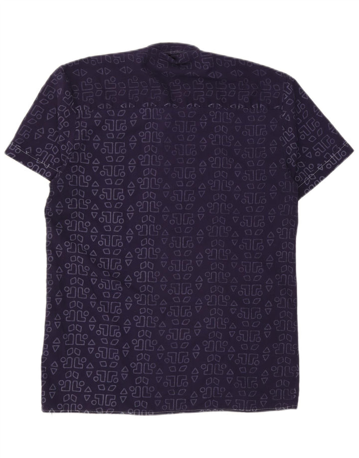 Vintage Herren Grafikshirt Größe 39/40 Medium Marineblau Geometrisch
