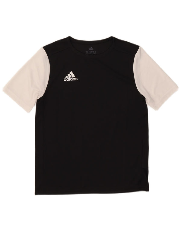 Adidas Aeroready T-Shirt für Jungen, 13–14 Jahre, schwarzes Colourblock-Polyester
