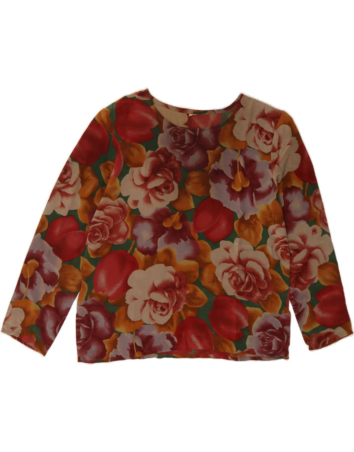 VINTAGE Womens Long Sleeve Blouse Top IT 42 Medium Multicoloured Floral Vintage Vintage and Second-Hand Vintage from Messina Hembry 